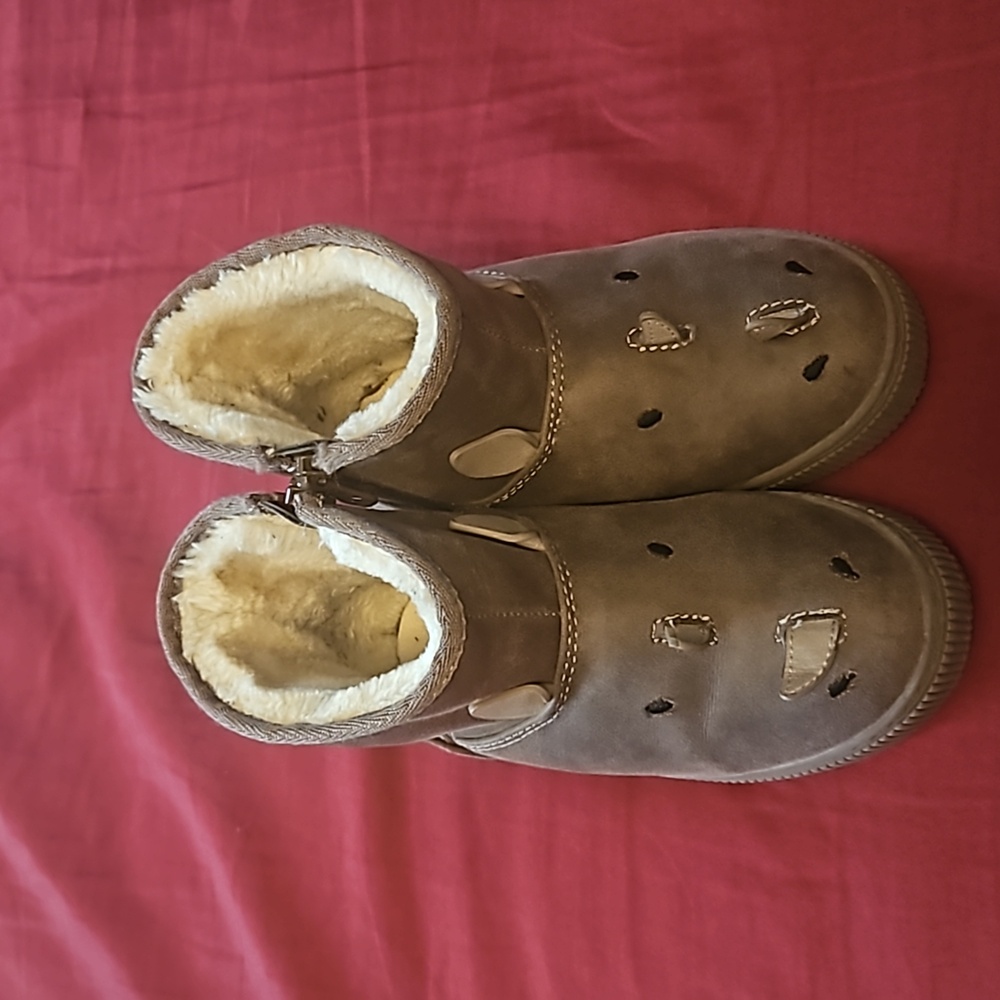 Cat & Jack Toddler Boys RHINO Zipper Fur Lined Boot Size 10